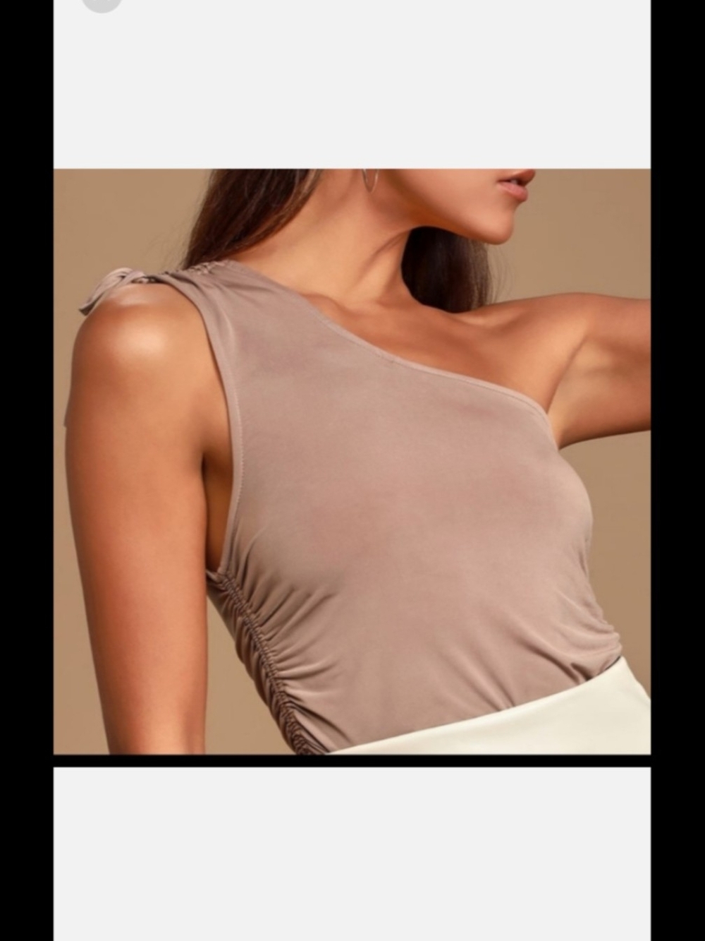 Free People One-Shoulder Taupe Women's Top-Lg